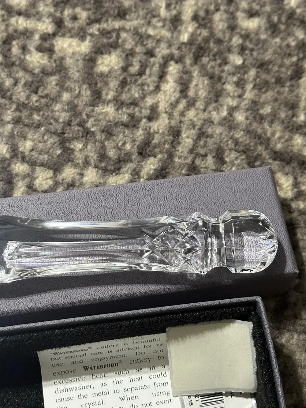 Waterford Lismore Bridal Collection Clear Crystal Handled Silver Cake Knife